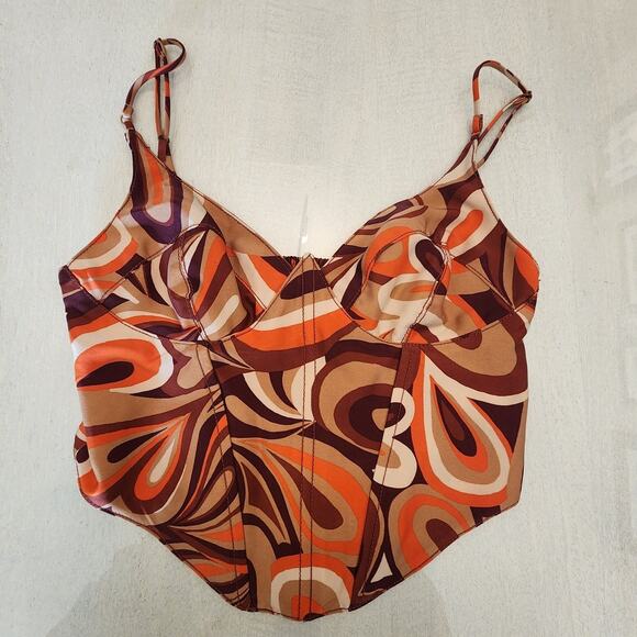 Urban Outfitters Karissa Corset Crop Top SZ Medium Hippie - Picture 3 of 6